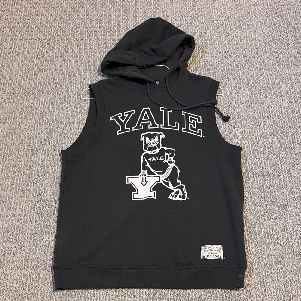 Oversized Yale Bulldogs gray Sleeveless Hoodie